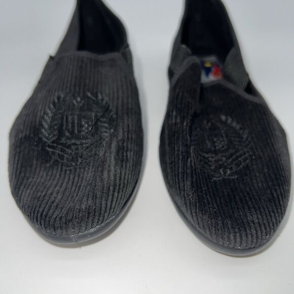 VTG NWOB Women's Flying Colors Black Corduroy Smoking Flats Almond Toe Shoes 8 - Picture 2 of 7